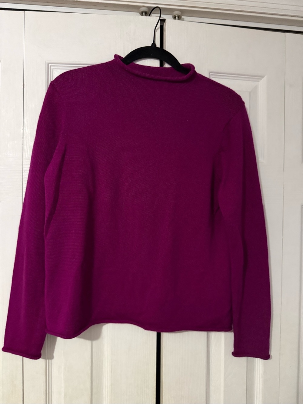 Eileen Fisher Long-Sleeve Mock Neck Top in plum
